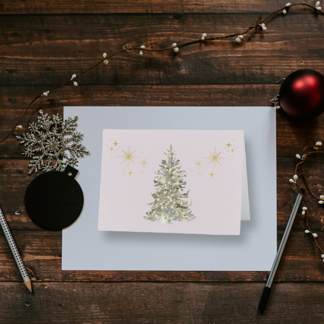 Christmas card-Blush Christmas tree