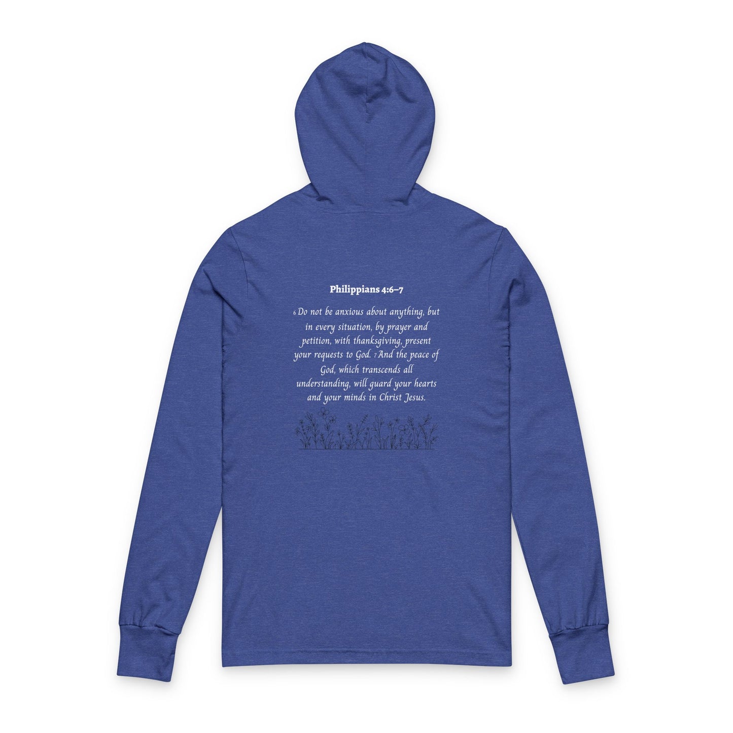Christian Overthinking Hoodie with Philippians 4:6-7 | Faith-Based Long Sleeve Hoodie