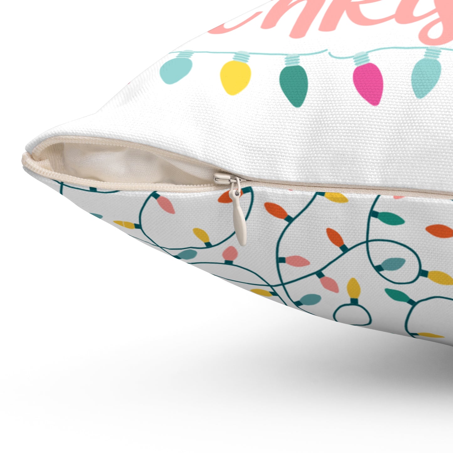 Merry Merry Merry Christmas- Spun Polyester Square Pillow