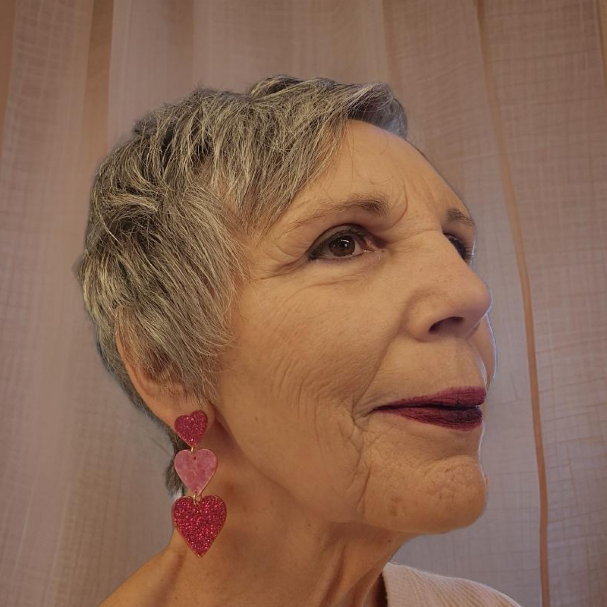 Glamour in Pink glittery dangle earrings