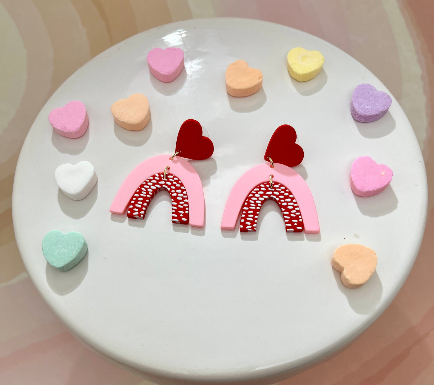 Love Radiance rainbow heart earrings