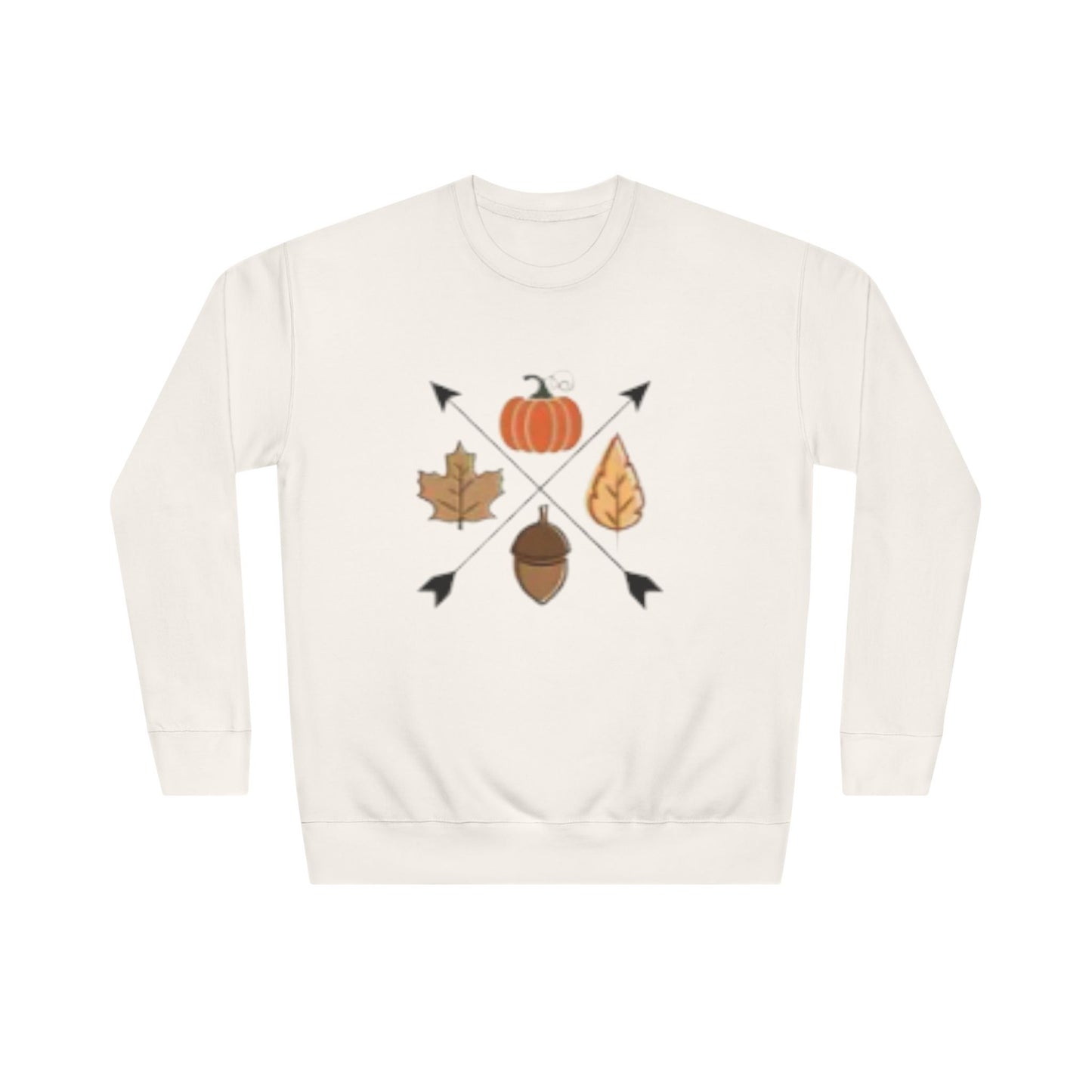 Fall Arrows Sweatshirt – Cozy Autumn Pumpkin & Leaves Pullover, Cozy Fall Sweater, Thanksgiving Gift, Harvest Style, Seasonal Apparel, Pumpkin, Leaf Design