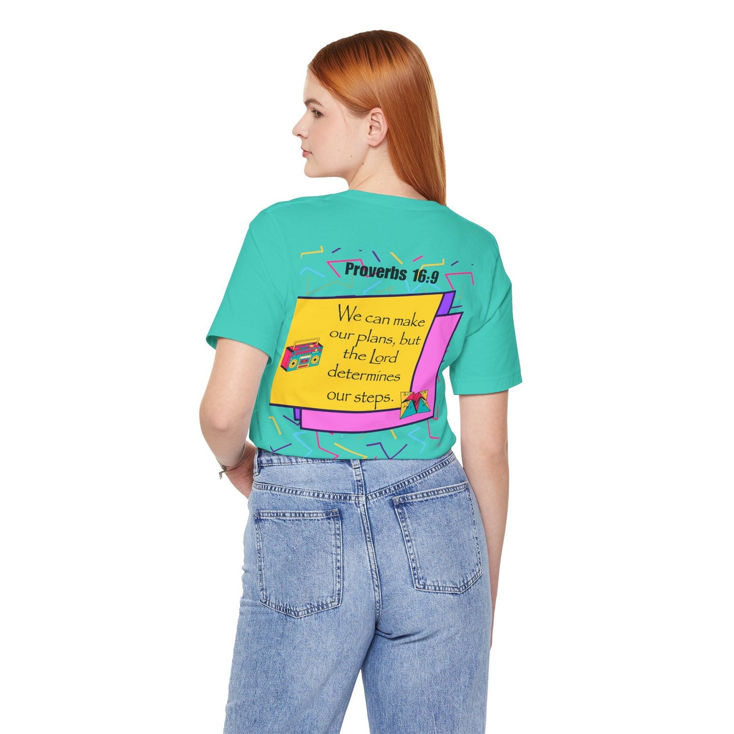Step by Step Proverbs 16:9 Retro Christian T-Shirt