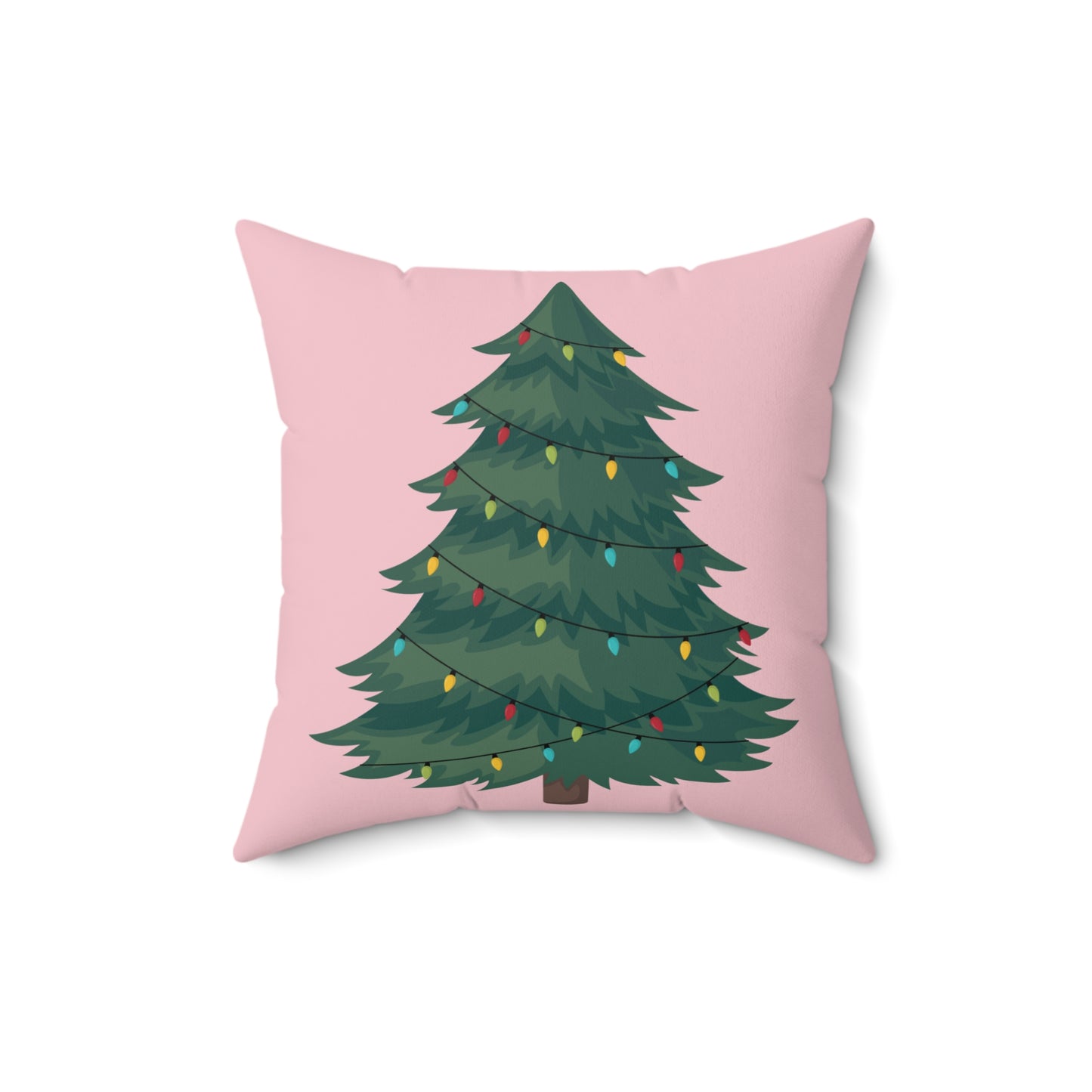 Christmas Tree  in Pink-Spun Polyester Square Pillow