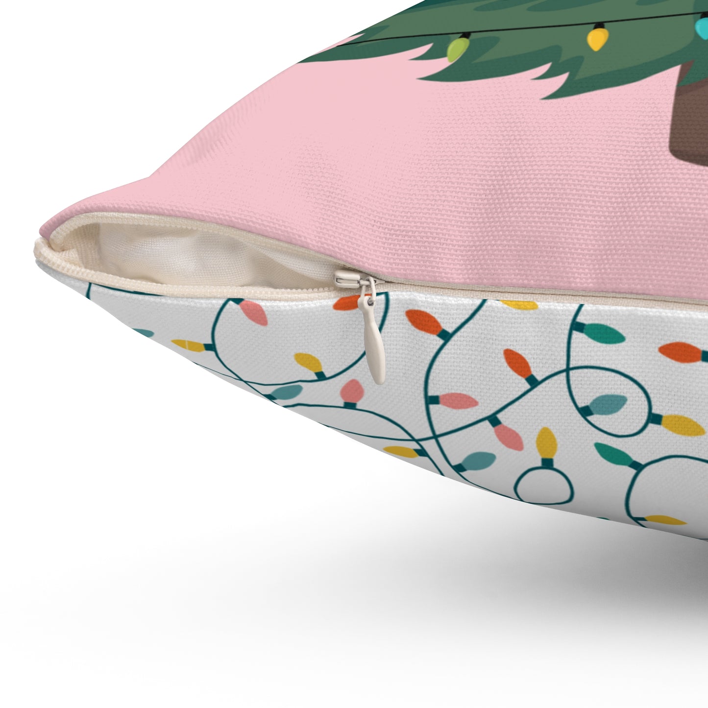 Christmas Tree  in Pink-Spun Polyester Square Pillow