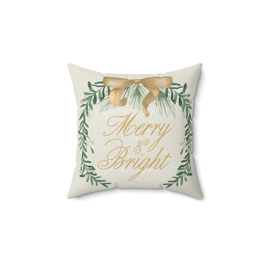 Merry & Bright -Spun Polyester Square Pillow