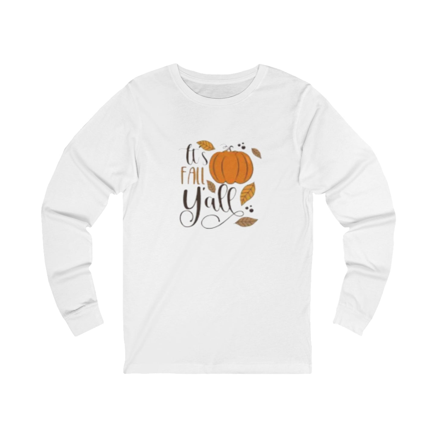 It’s Fall Y’all Pumpkin Long-Sleeve Tee, Shirt for Autumn, Cute Seasonal Gift, Perfect for Thanksgiving and Friendsgiving, Cozy Style