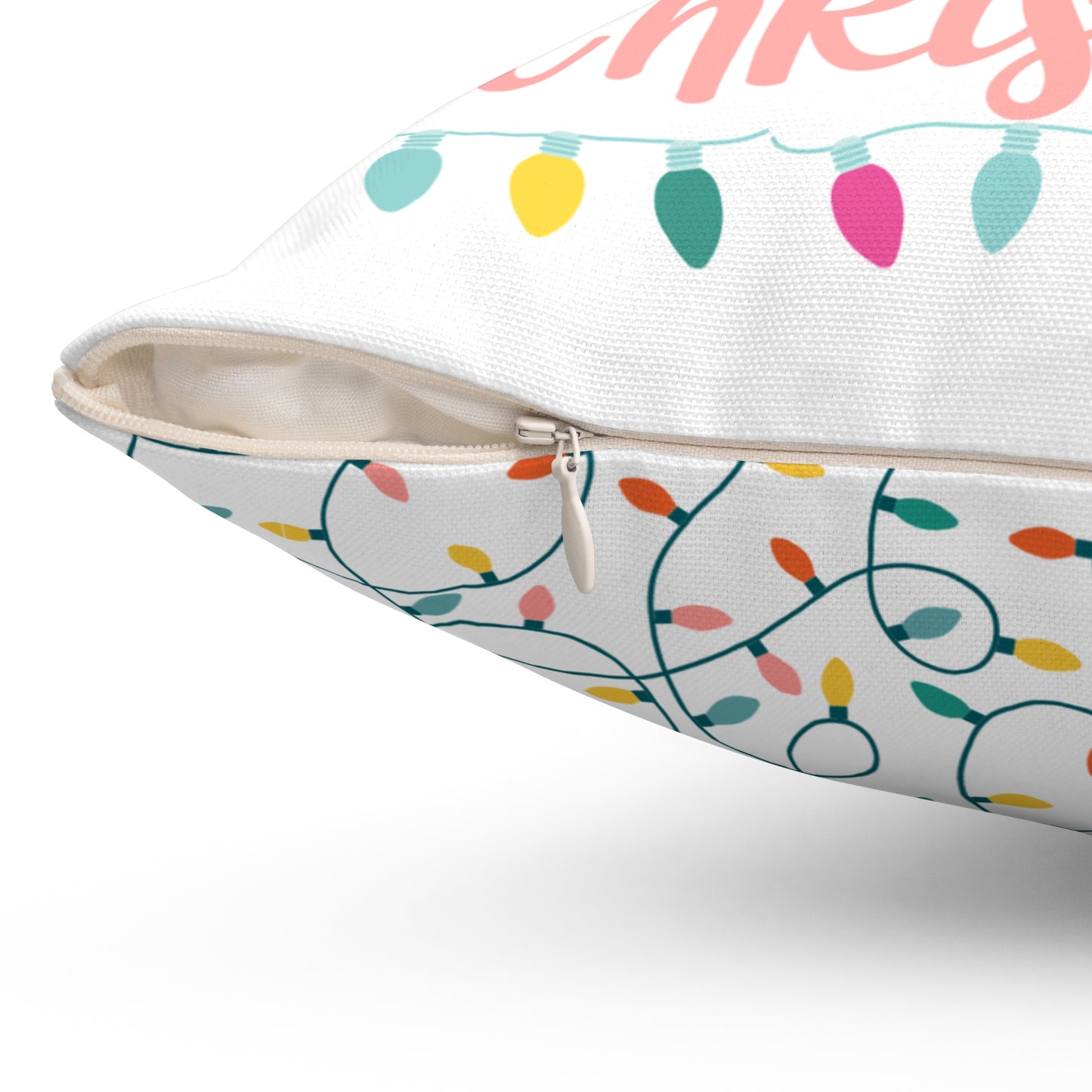 Merry Merry Merry Christmas- Spun Polyester Square Pillow