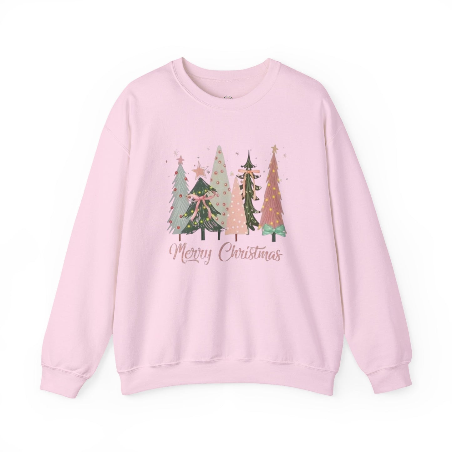 Christian Merry Christmas Sweatshirt | Faith-Based Holiday Apparel with Christmas Trees