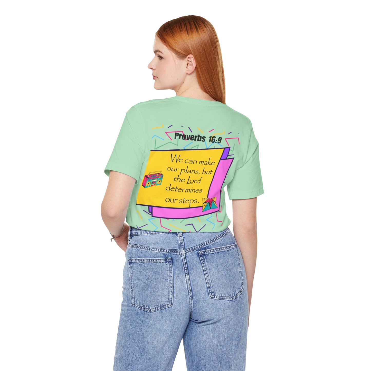 Step by Step Proverbs 16:9 Retro Christian T-Shirt