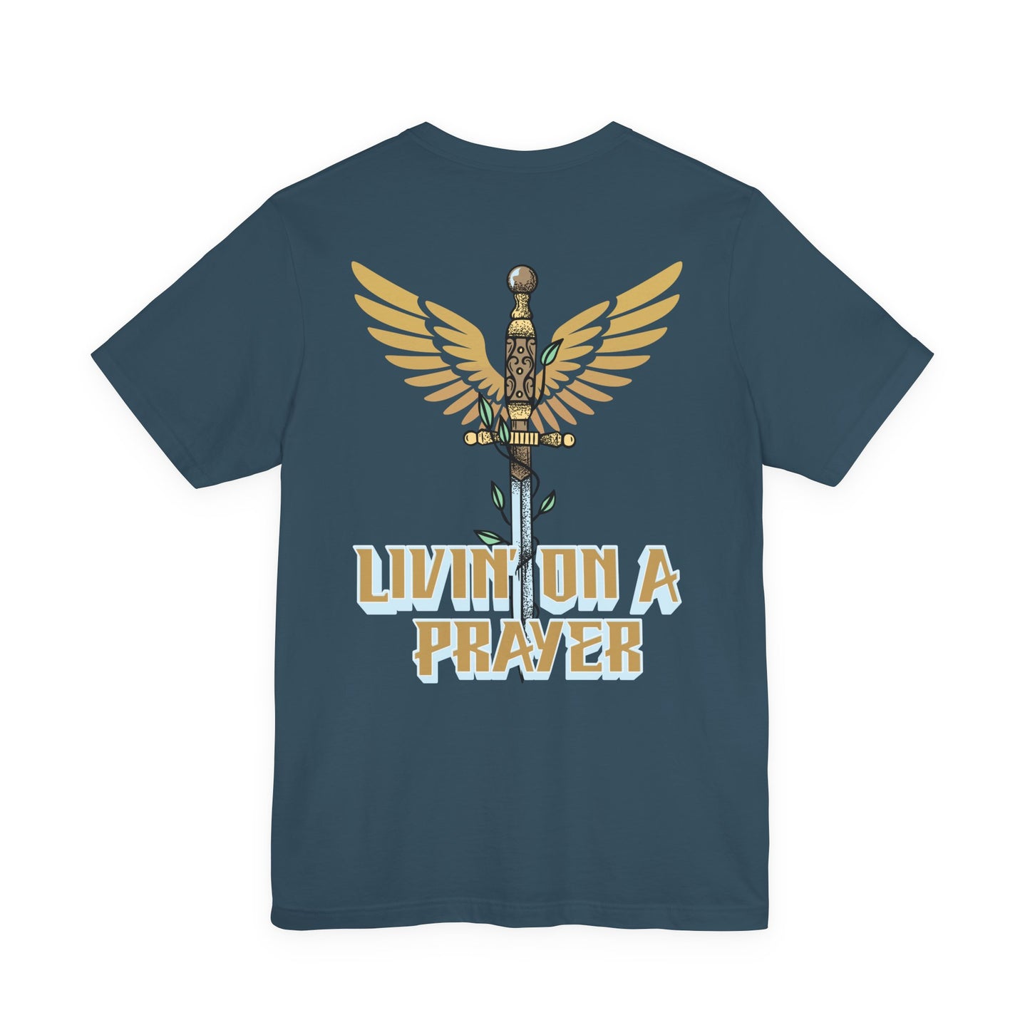 Livin’ On a Prayer Retro Christian T-Shirt | 1 Thessalonians 5:17 “Pray Without Ceasing” Tee