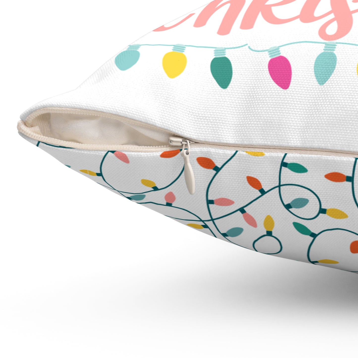 Merry Merry Merry Christmas- Spun Polyester Square Pillow