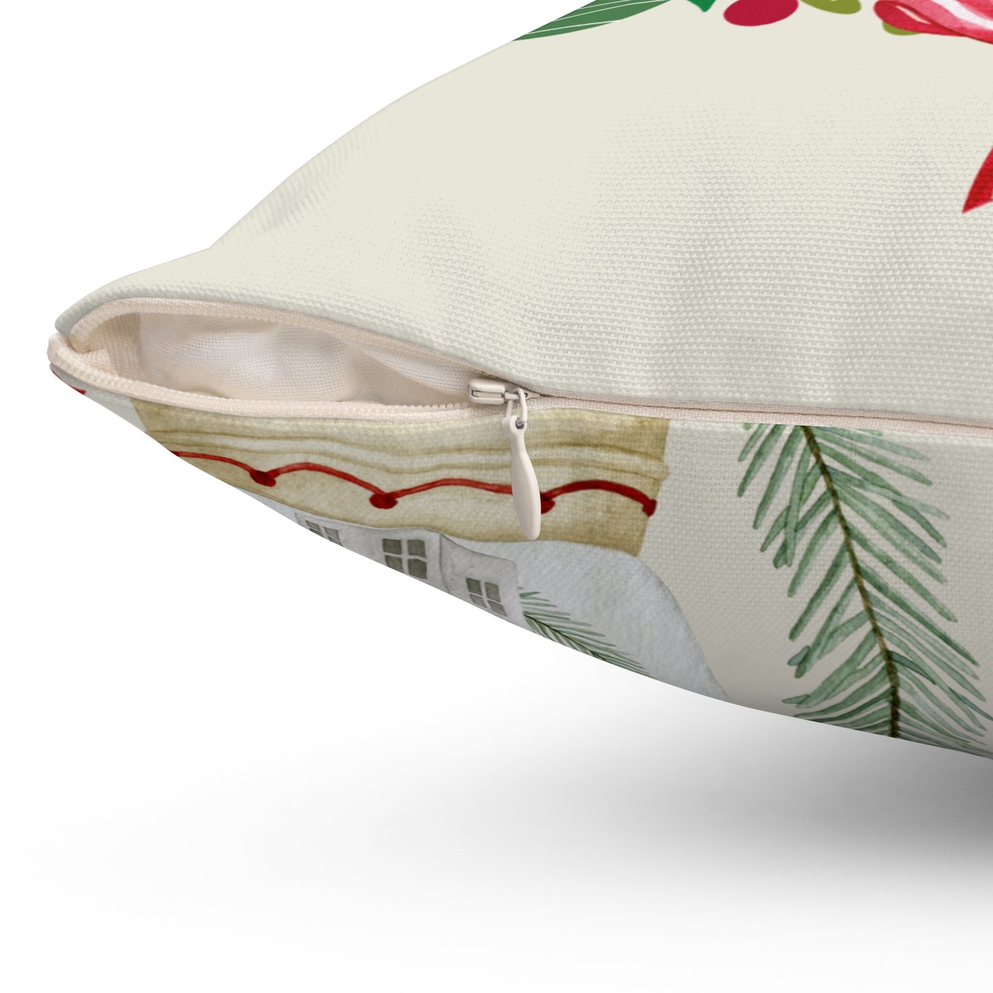 Merry & Bright Traditional Christmas-Spun Polyester Square Pillow