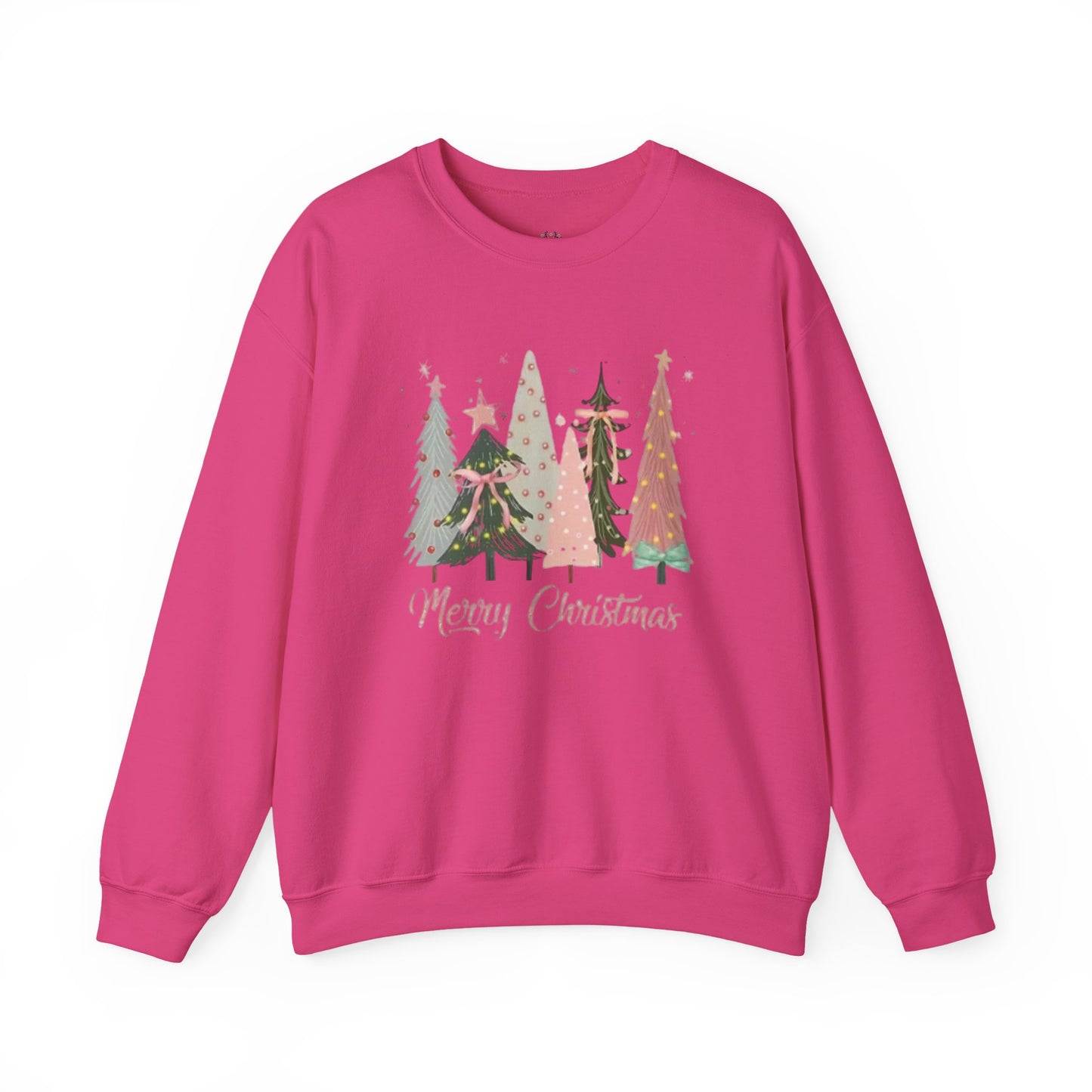 Christian Merry Christmas Sweatshirt | Faith-Based Holiday Apparel with Christmas Trees