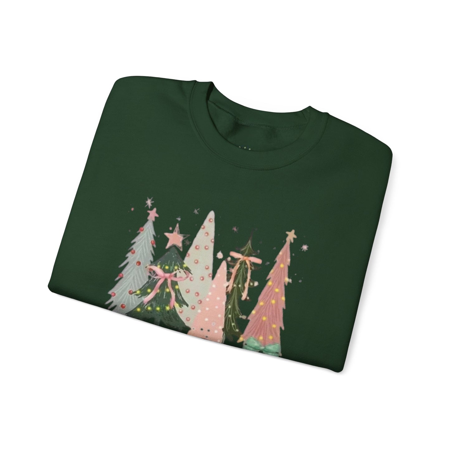 Christian Merry Christmas Sweatshirt | Faith-Based Holiday Apparel with Christmas Trees
