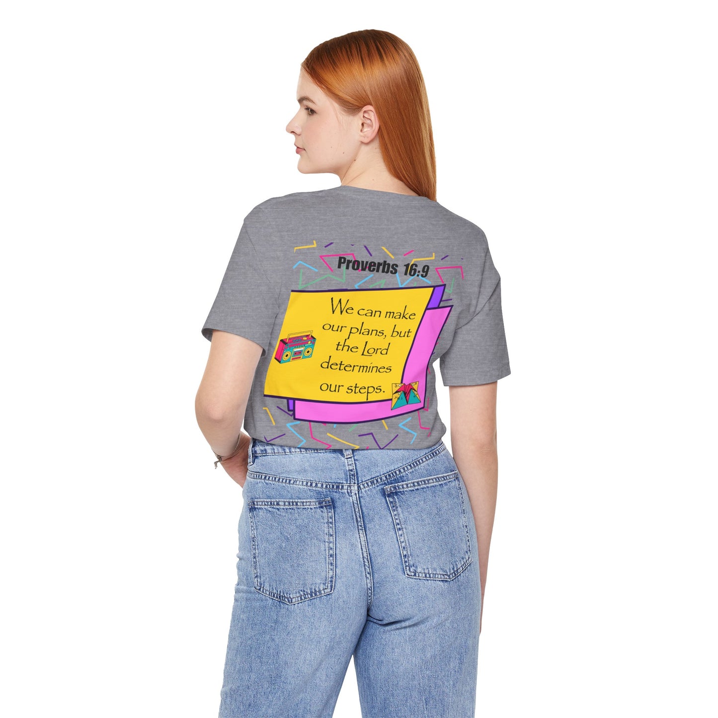 Step by Step Proverbs 16:9 Retro Christian T-Shirt