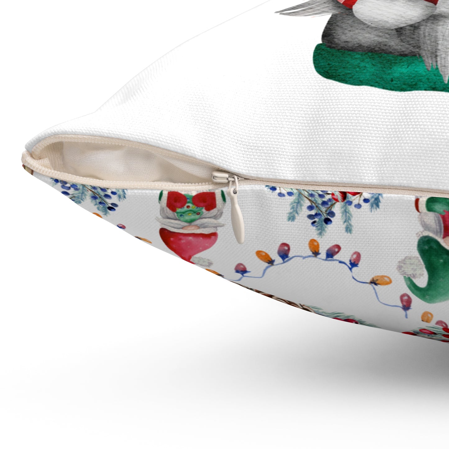 Holiday Gnome-Spun Polyester Square Pillow