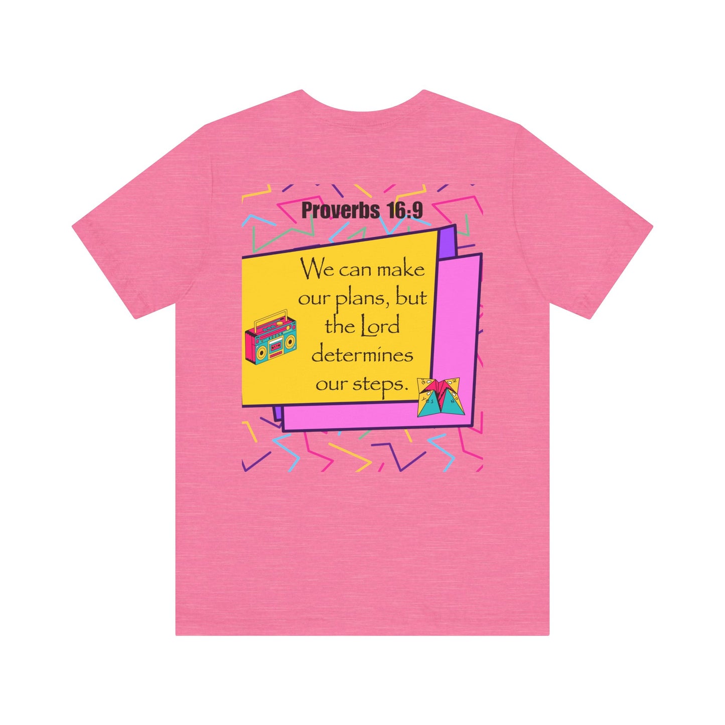 Step by Step Proverbs 16:9 Retro Christian T-Shirt