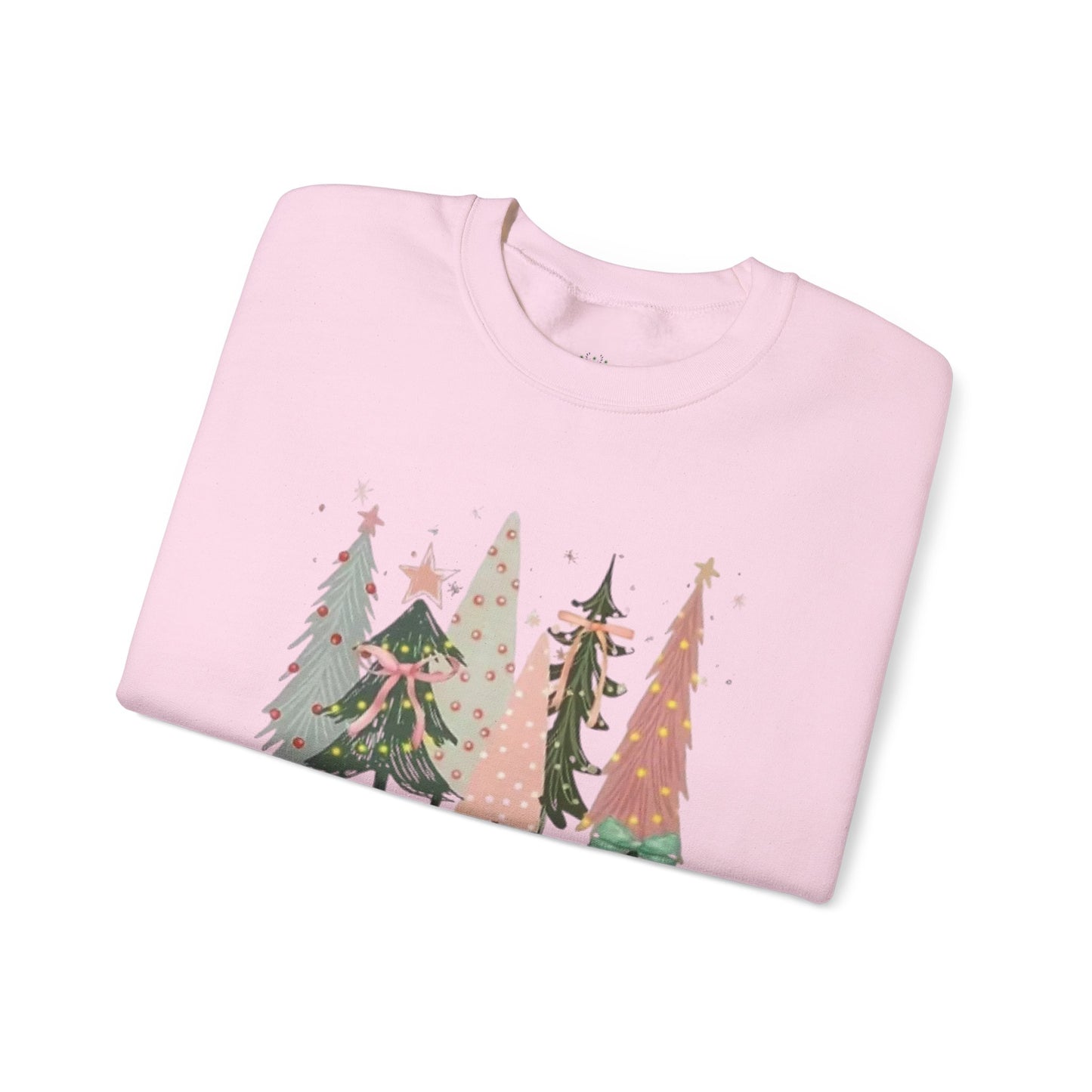 Christian Merry Christmas Sweatshirt | Faith-Based Holiday Apparel with Christmas Trees