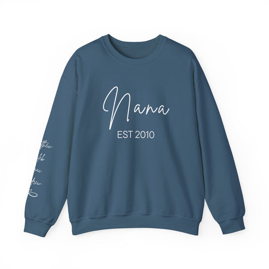 Personalized "Nana" Sweatshirt - Script Graphic, Minimal Cozy Pullover