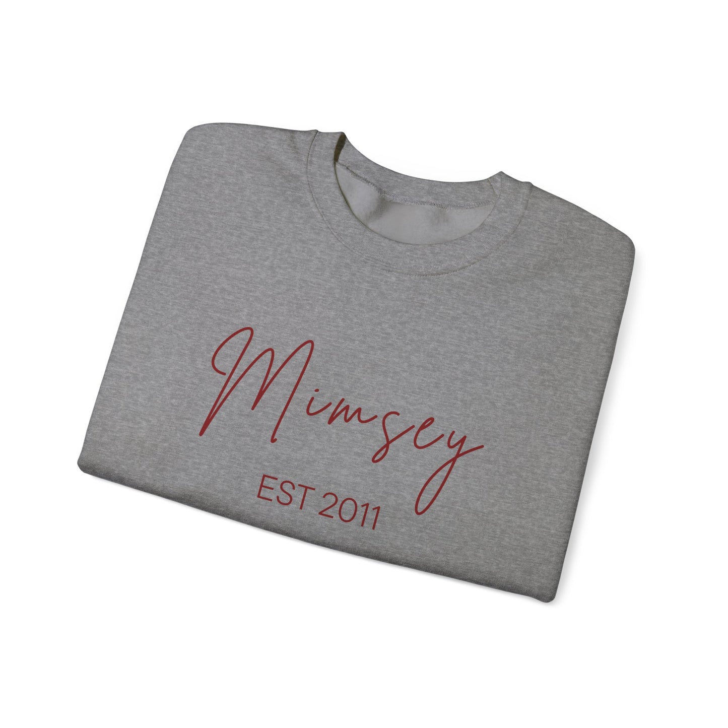 Personalized Sweatshirt - 'Mimsey" EST 2011' Script Graphic, Minimal Cozy Pullover