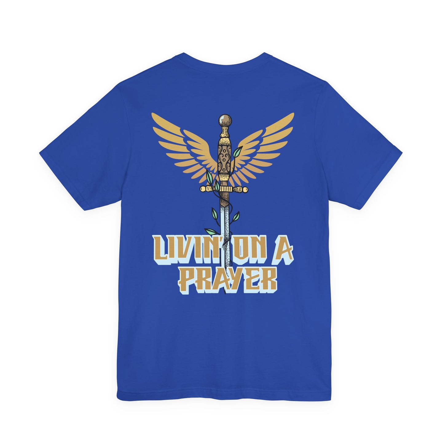 Livin’ On a Prayer Retro Christian T-Shirt | 1 Thessalonians 5:17 “Pray Without Ceasing” Tee
