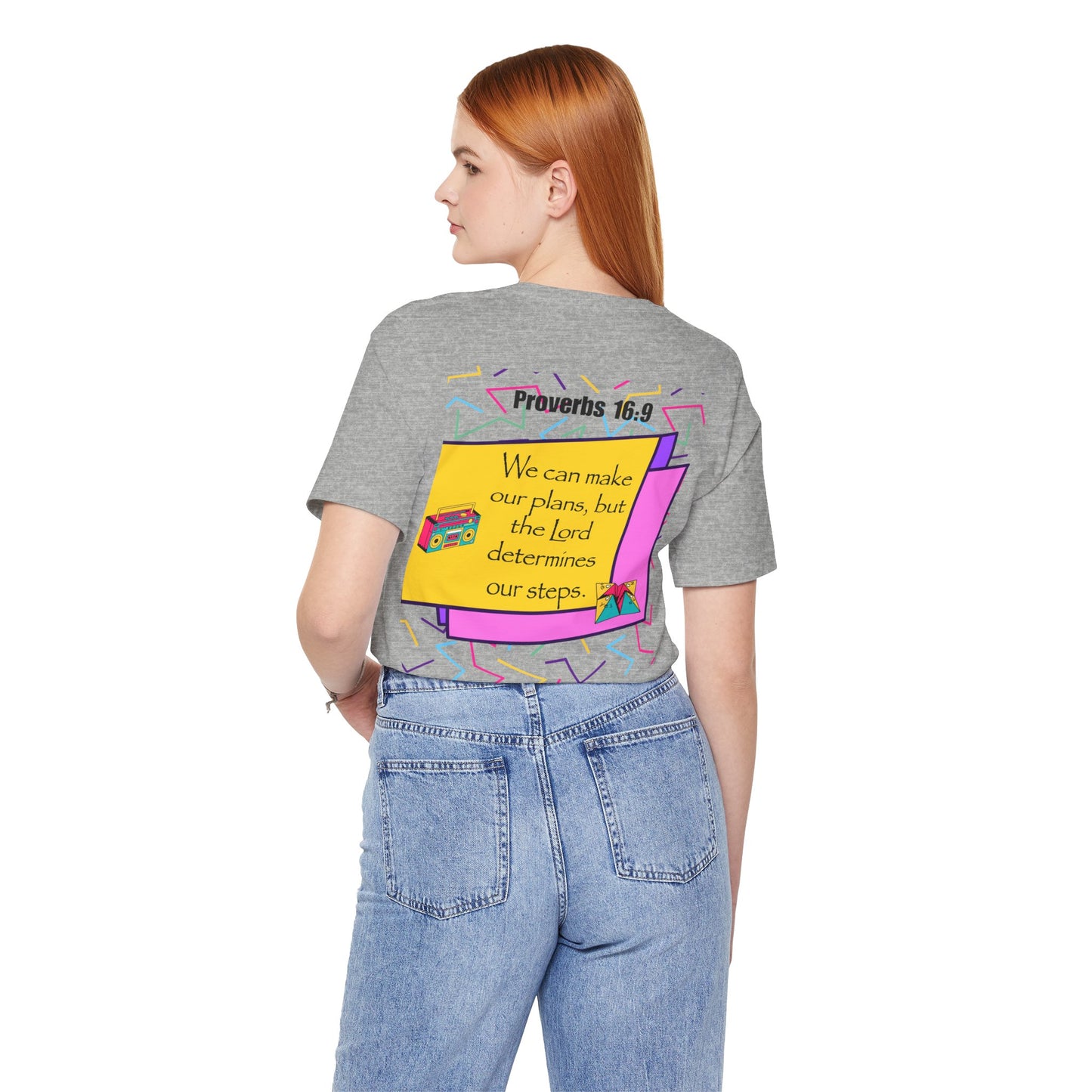 Step by Step Proverbs 16:9 Retro Christian T-Shirt