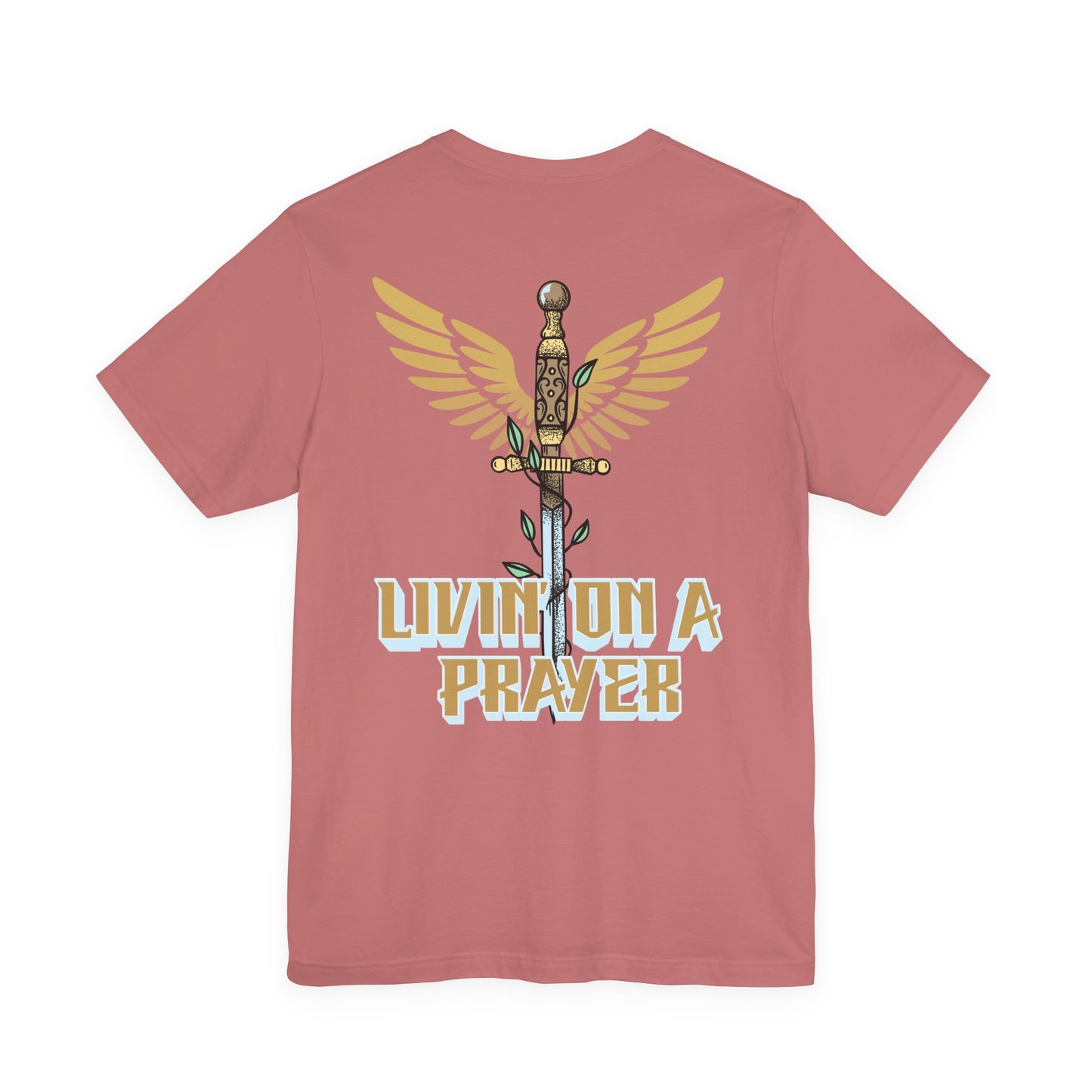 Livin’ On a Prayer Retro Christian T-Shirt | 1 Thessalonians 5:17 “Pray Without Ceasing” Tee