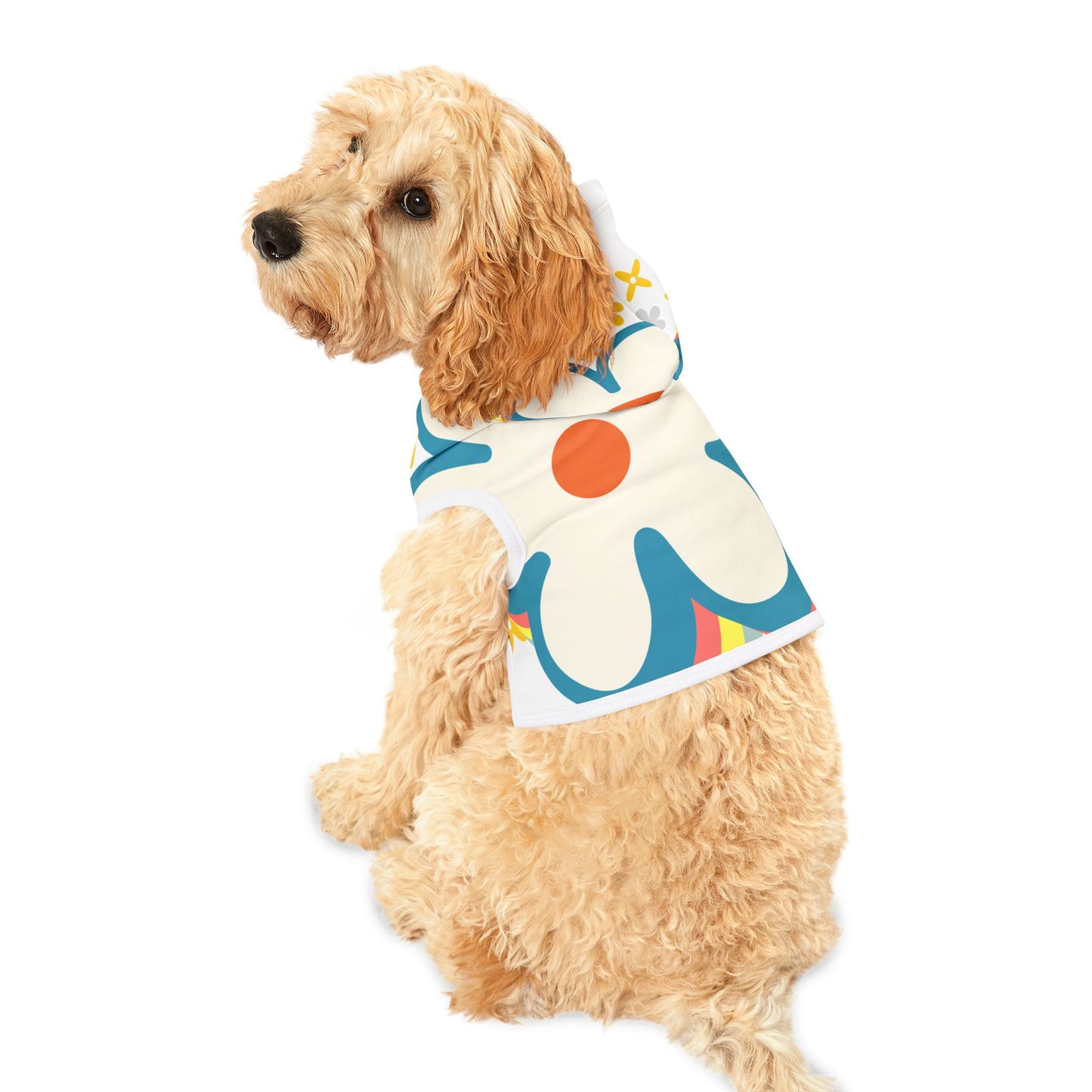 Colorful Floral Pet Hoodie, Cute Dog Sweater, Spring Pet Apparel, Cozy Animal Clothing, Vibrant Hoodie for Pets