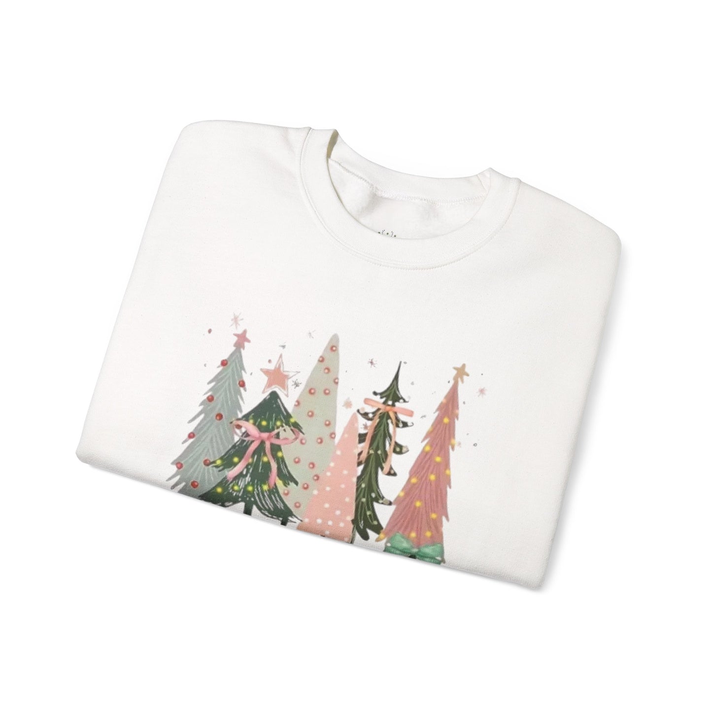 Christian Merry Christmas Sweatshirt | Faith-Based Holiday Apparel with Christmas Trees