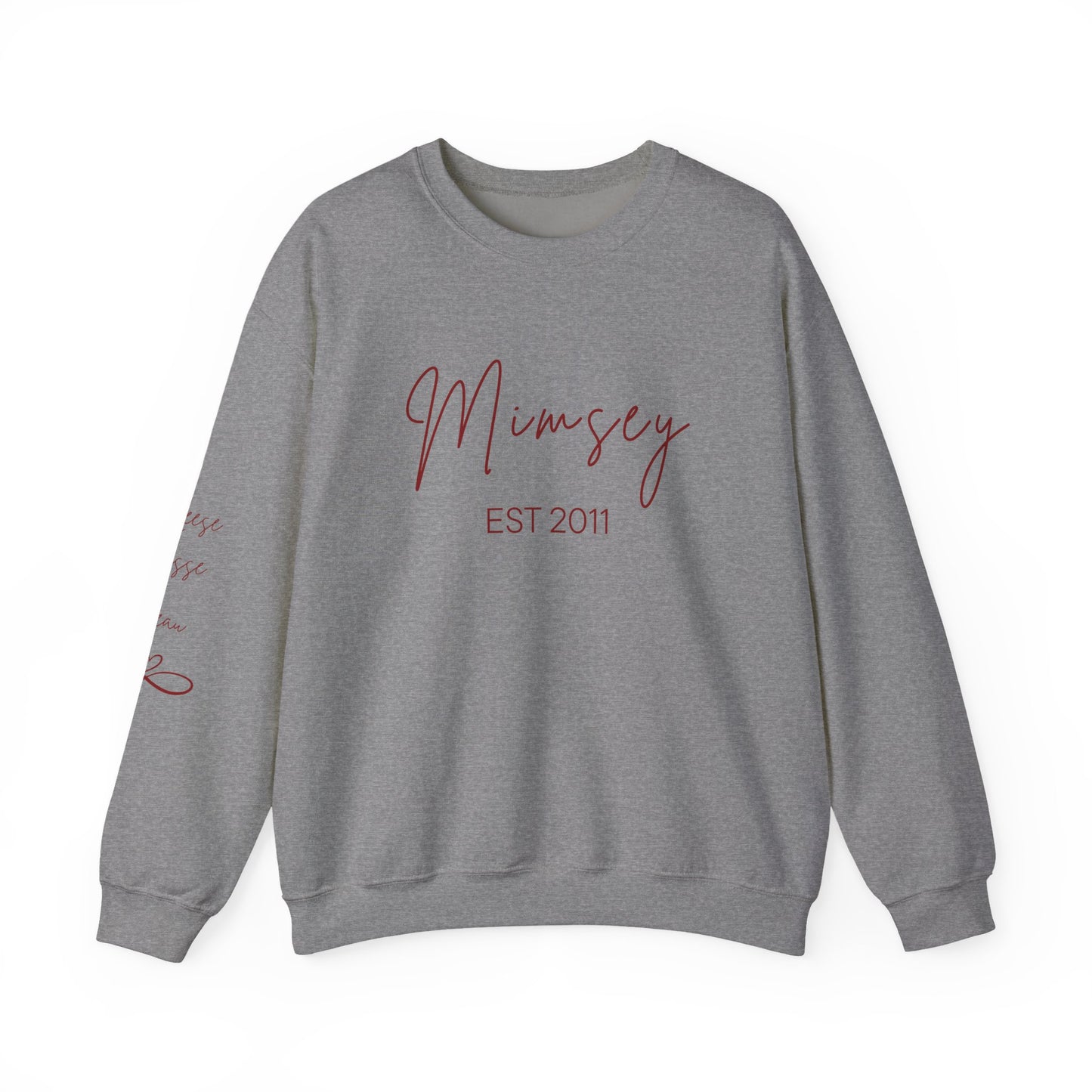 Personalized Sweatshirt - 'Mimsey" EST 2011' Script Graphic, Minimal Cozy Pullover