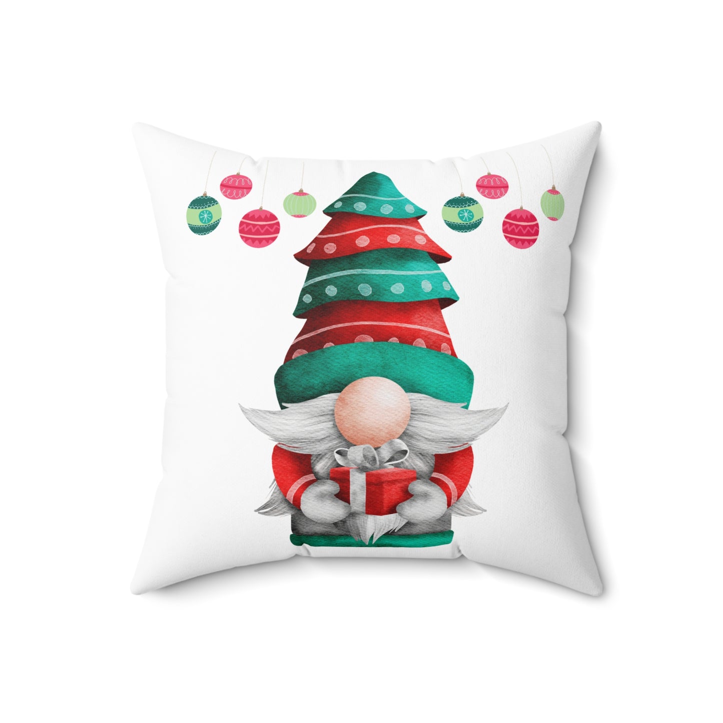 Holiday Gnome-Spun Polyester Square Pillow