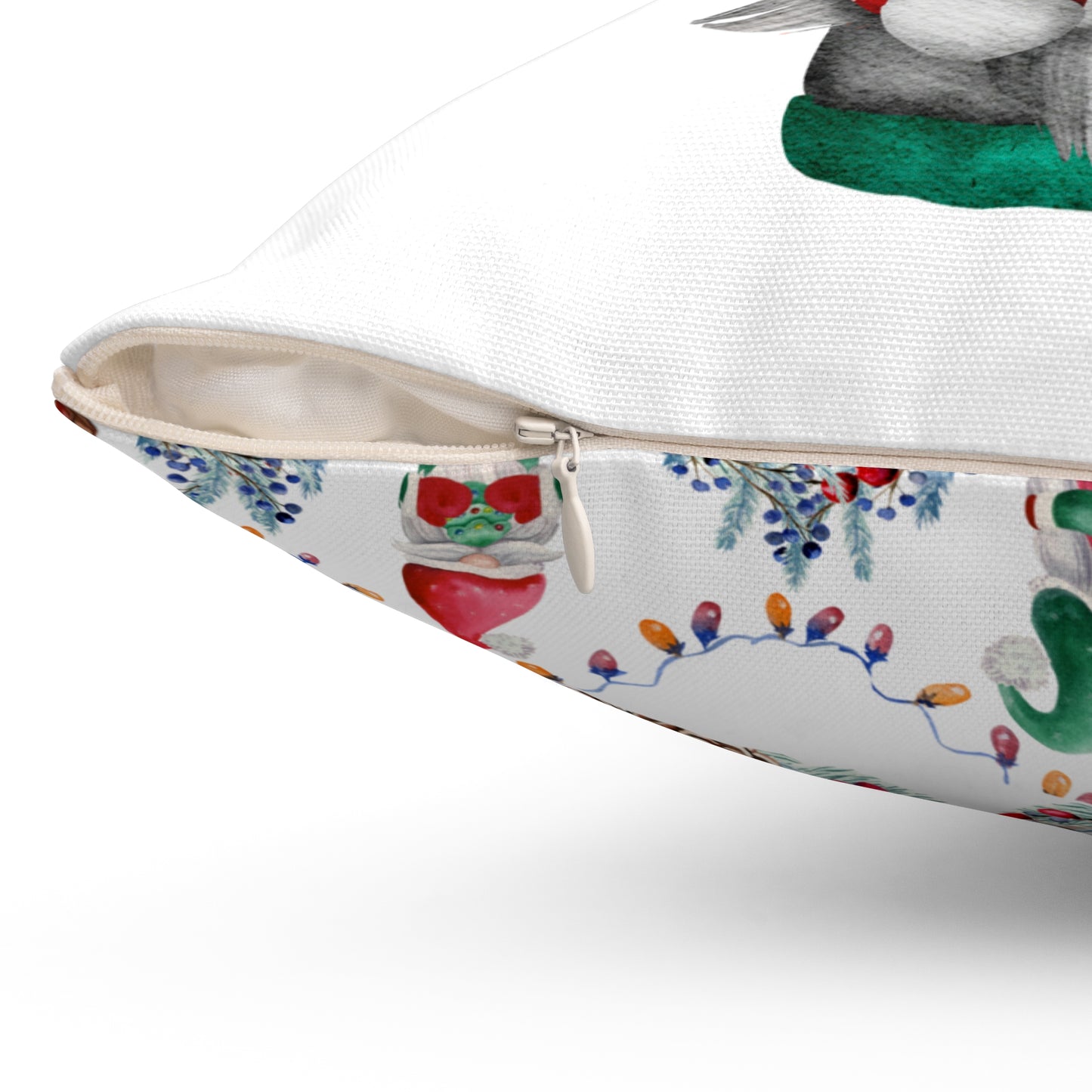 Holiday Gnome-Spun Polyester Square Pillow