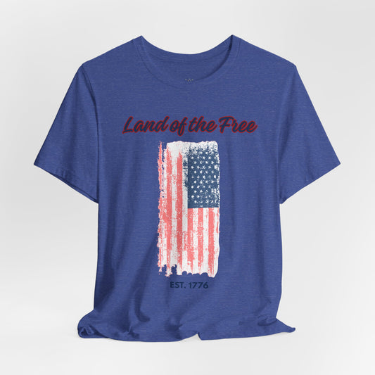 Land of the Free Flag T-Shirt — Est. 1776 Patriotic Tee