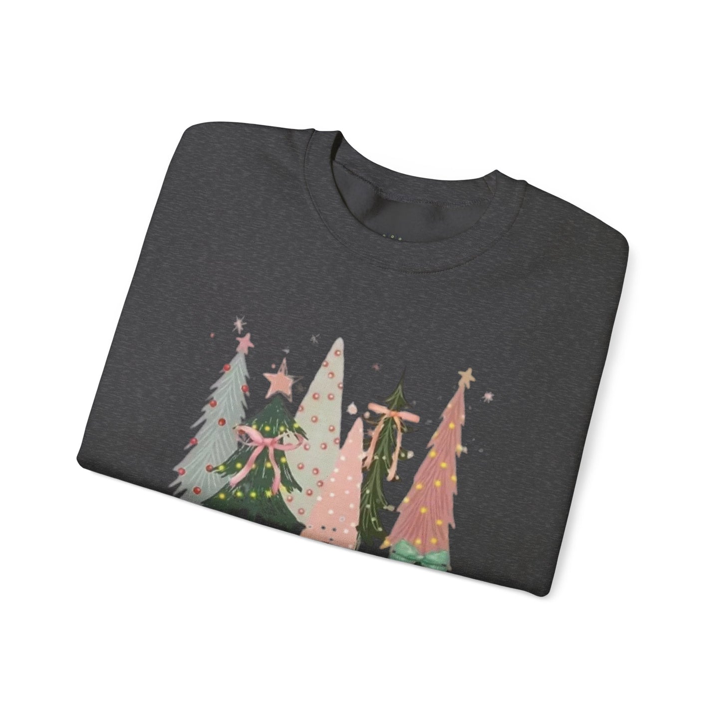 Christian Merry Christmas Sweatshirt | Faith-Based Holiday Apparel with Christmas Trees