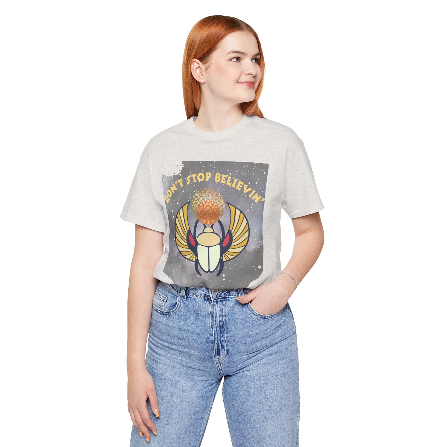Don’t Stop Believin’ Retro Christian T-Shirt | Hebrews 11:1 Faith Tee