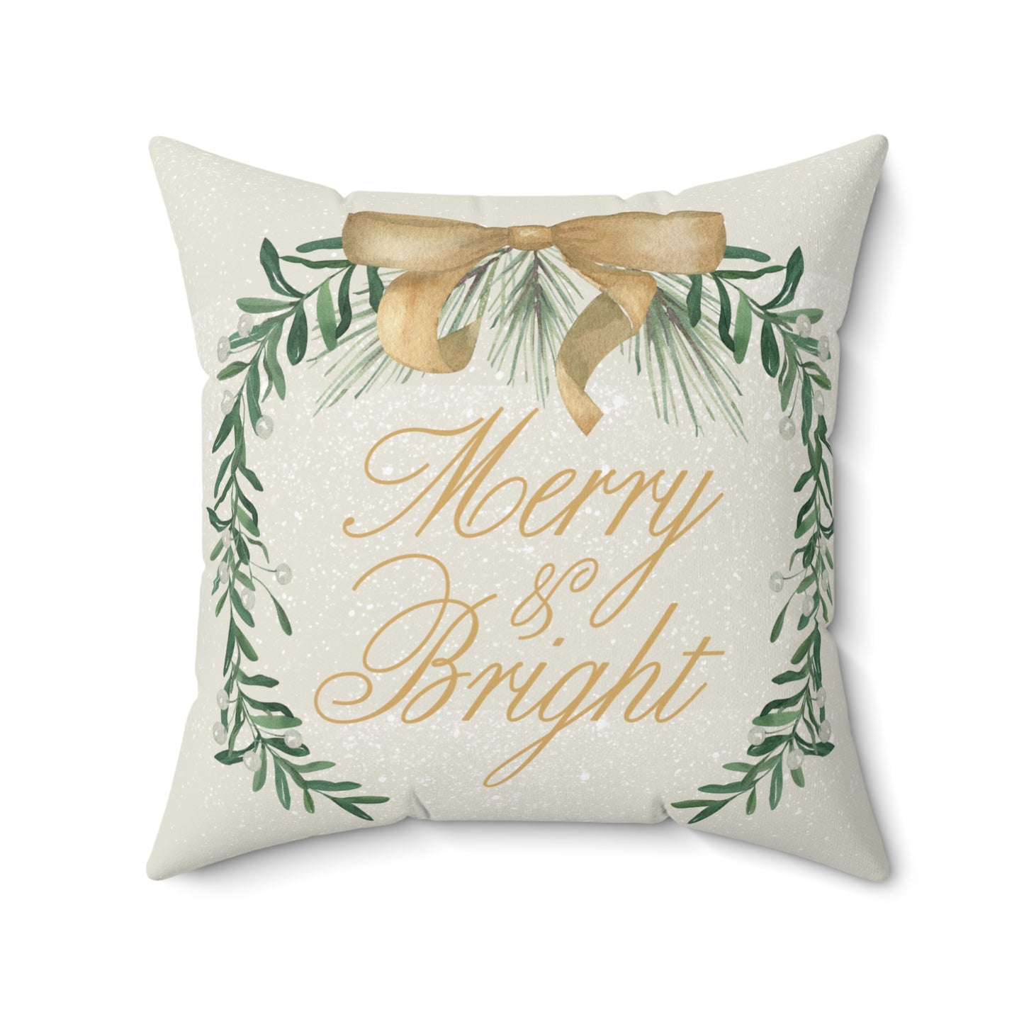 Merry & Bright -Spun Polyester Square Pillow