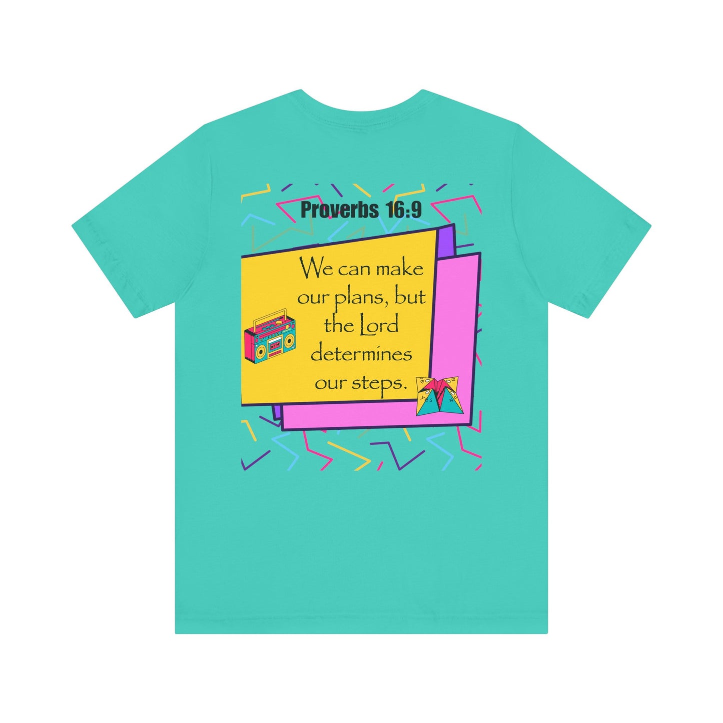 Step by Step Proverbs 16:9 Retro Christian T-Shirt