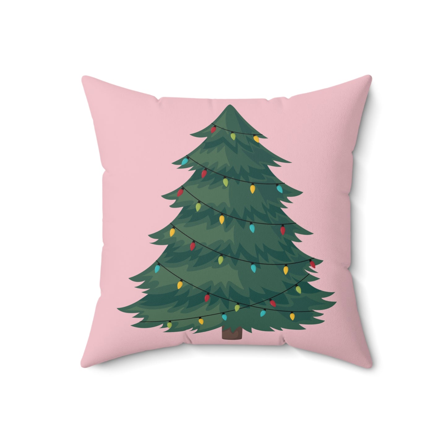 Christmas Tree  in Pink-Spun Polyester Square Pillow