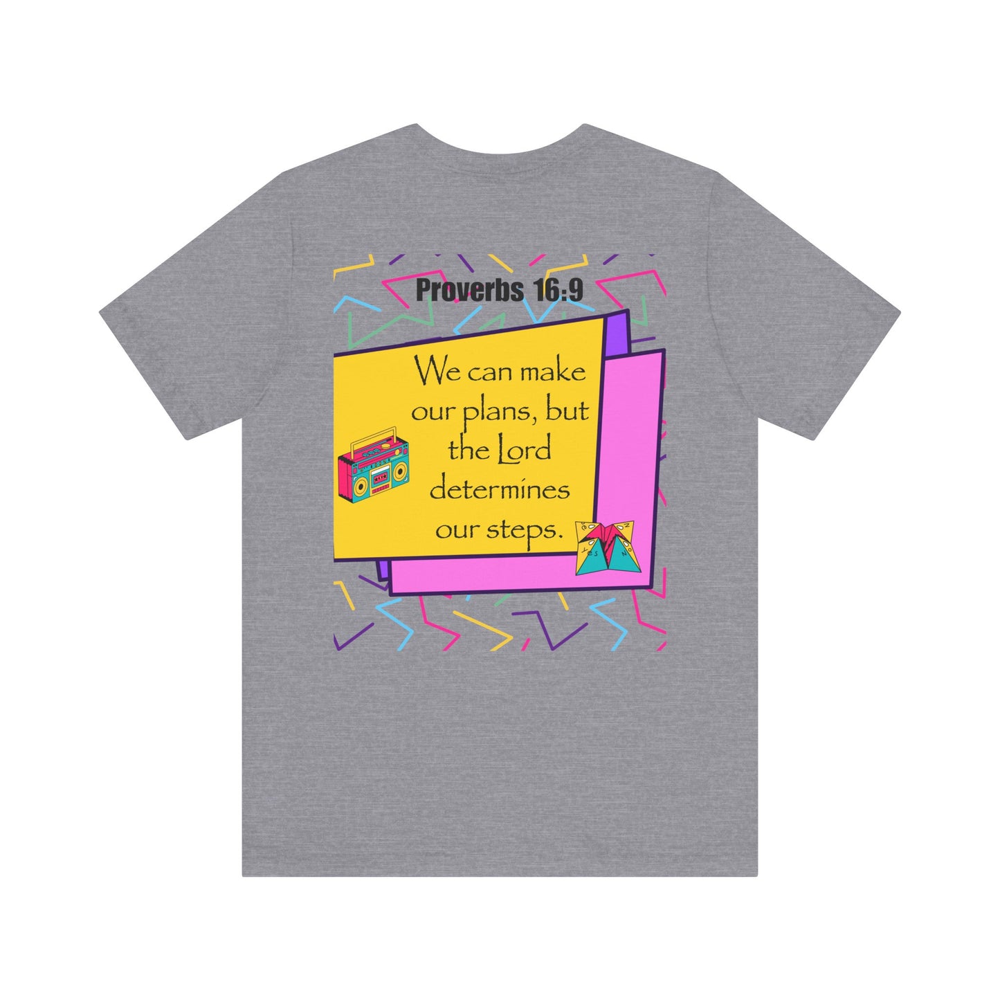 Step by Step Proverbs 16:9 Retro Christian T-Shirt