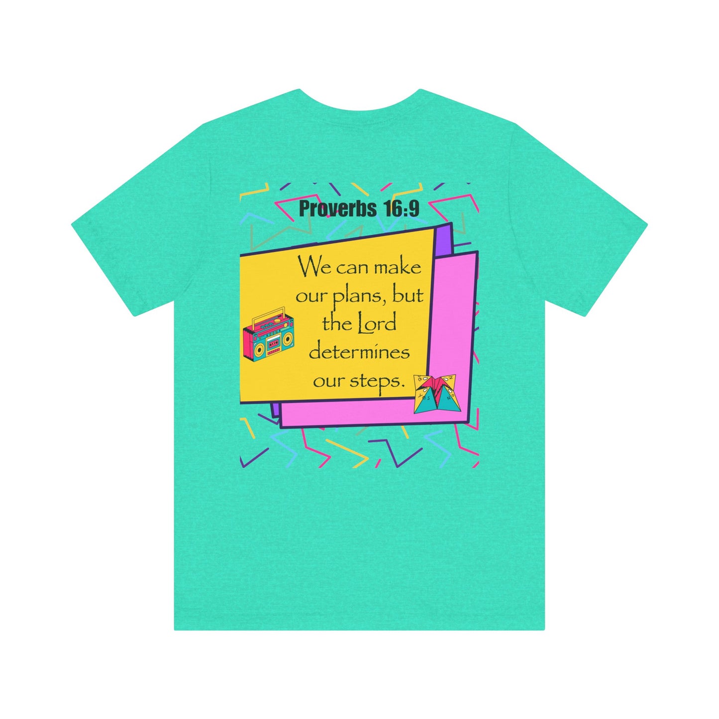 Step by Step Proverbs 16:9 Retro Christian T-Shirt