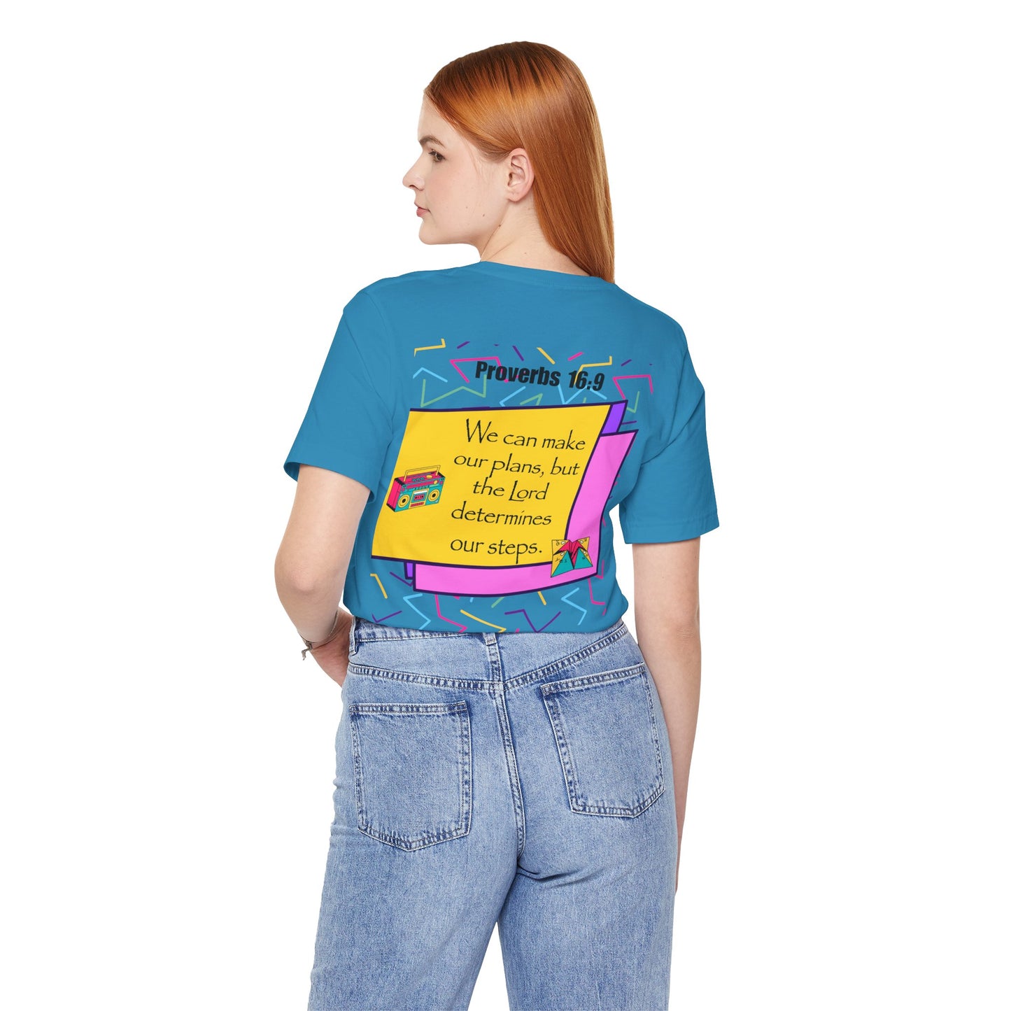 Step by Step Proverbs 16:9 Retro Christian T-Shirt