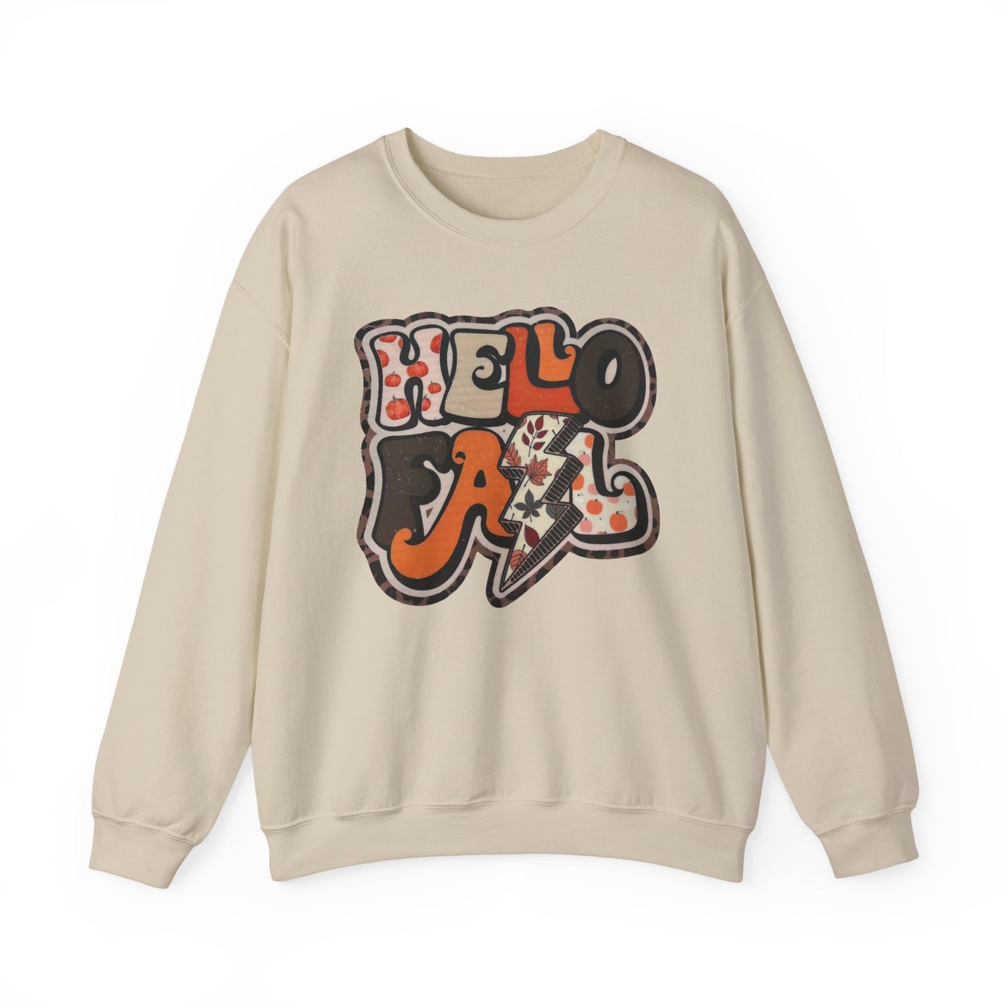 Hello Fall Sweatshirt – Retro Autumn Graphic Pullover, Cozy Hello Fall Sweatshirt, Fall Fashion, Unisex Crewneck, Autumn Apparel, Gifts for Her, Casual Style
