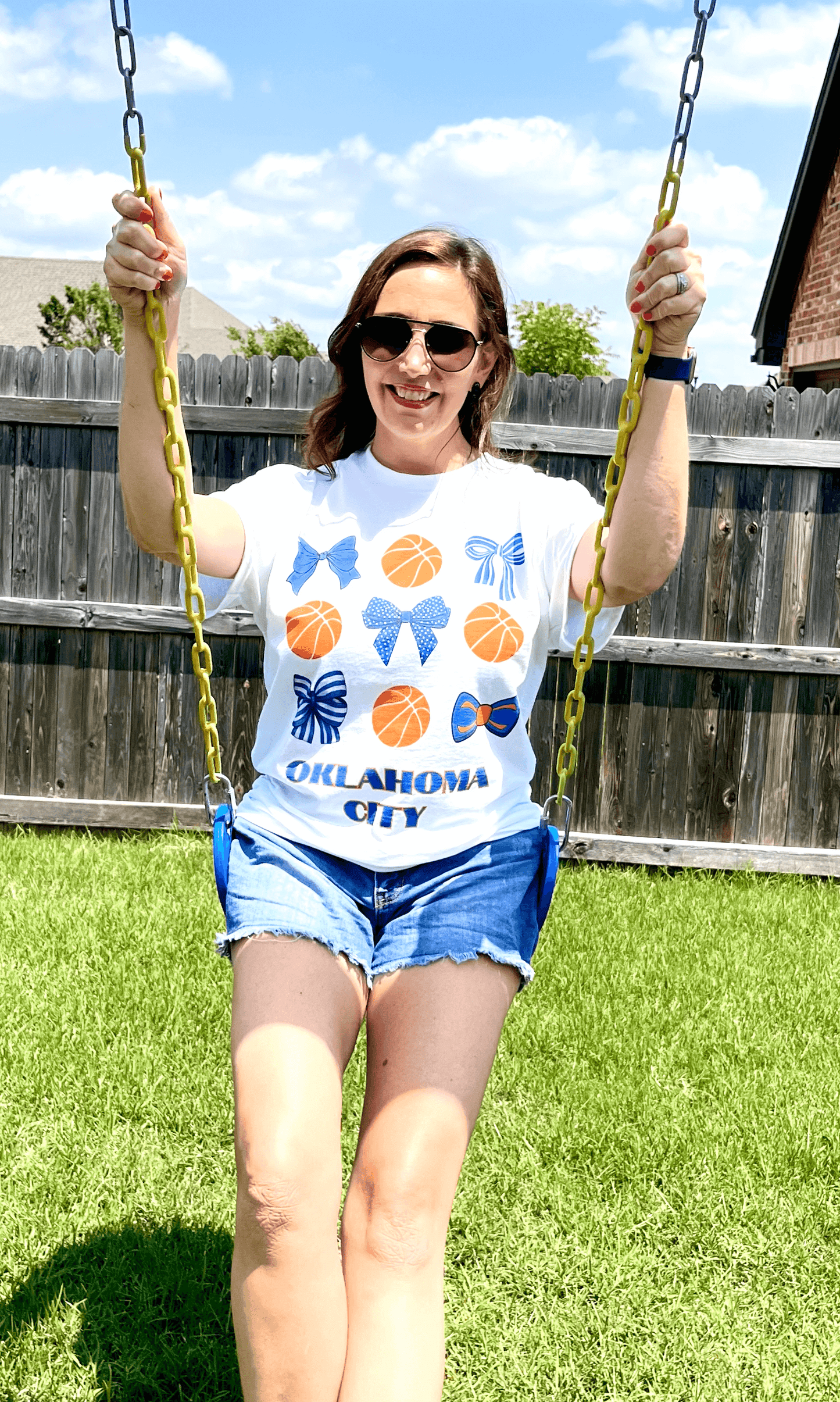 OKC Hoops & Bows Tee – Thunder Edition