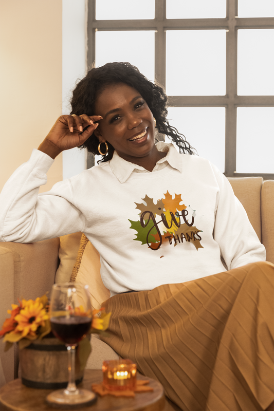 Give Thanks Fall Sweatshirt – Cozy Autumn Leaves Pullover, Fall Fashion, Gift for Her, Unisex Autumn Sweater, Give Thanks Sweatshirt