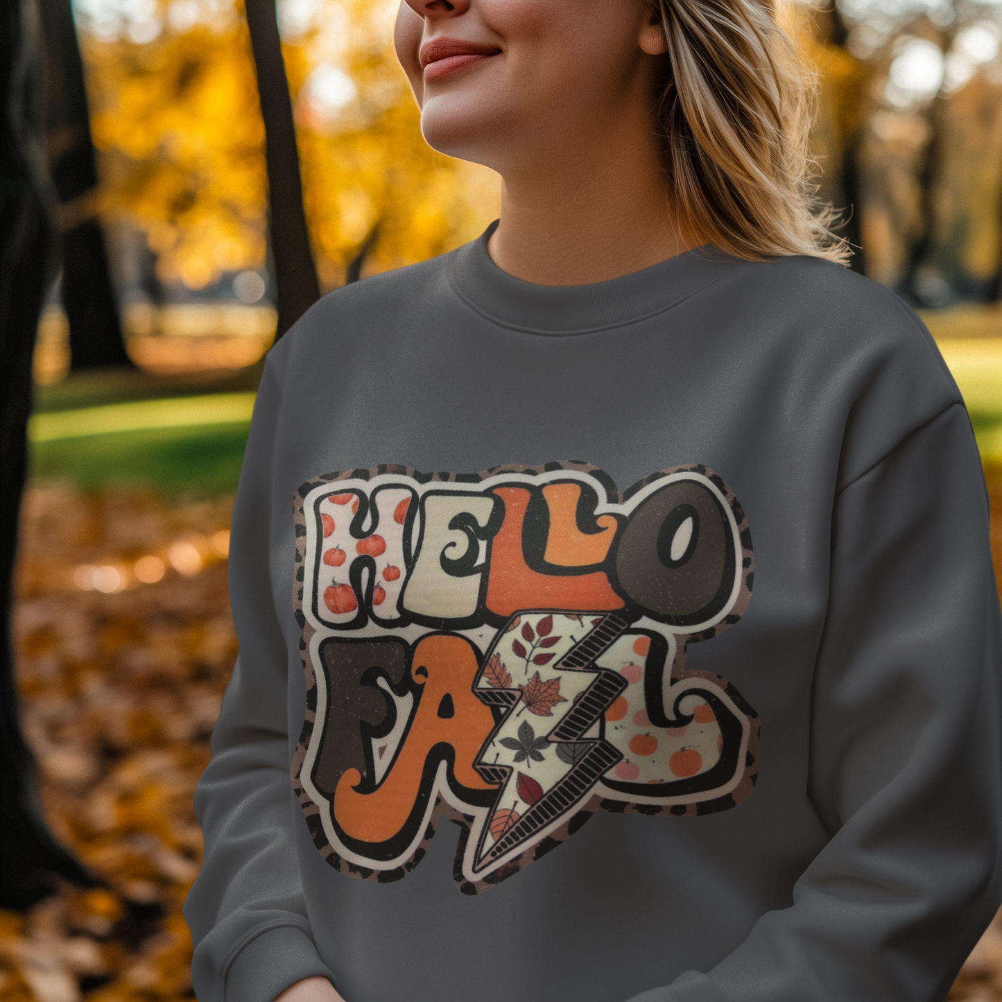 Hello Fall Sweatshirt – Retro Autumn Graphic Pullover, Cozy Hello Fall Sweatshirt, Fall Fashion, Unisex Crewneck, Autumn Apparel, Gifts for Her, Casual Style