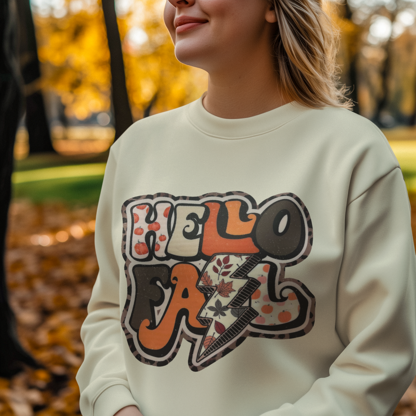 Hello Fall Sweatshirt – Retro Autumn Graphic Pullover, Cozy Hello Fall Sweatshirt, Fall Fashion, Unisex Crewneck, Autumn Apparel, Gifts for Her, Casual Style