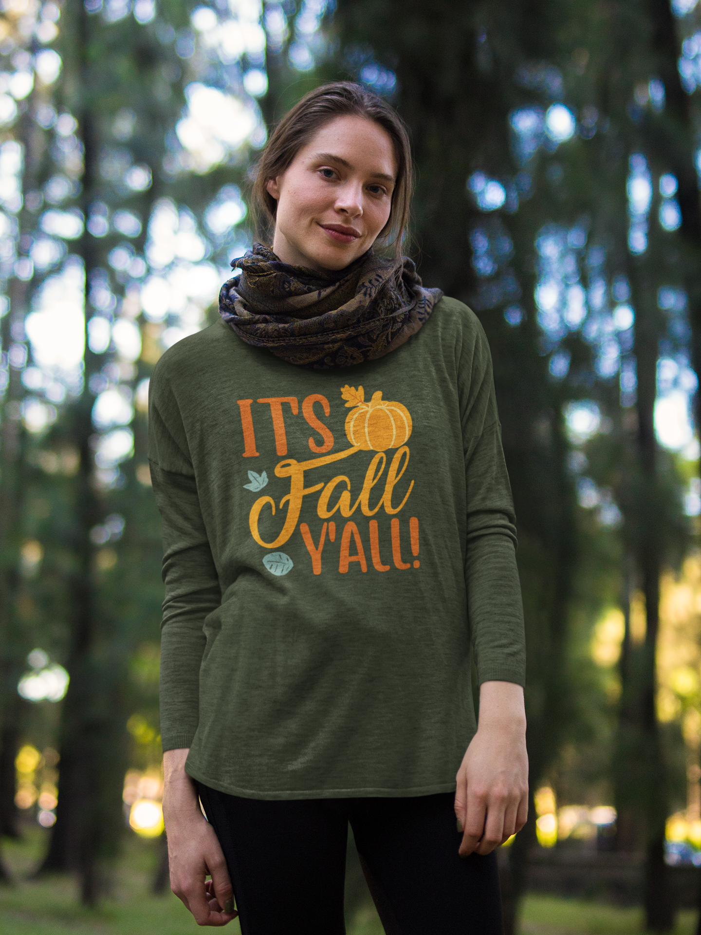 It’s Fall Y’all Long-Sleeve Tee, Cozy Autumn Shirt, Pumpkin Vibe Top,  Tee for Fall Celebrations, Perfect for Thanksgiving