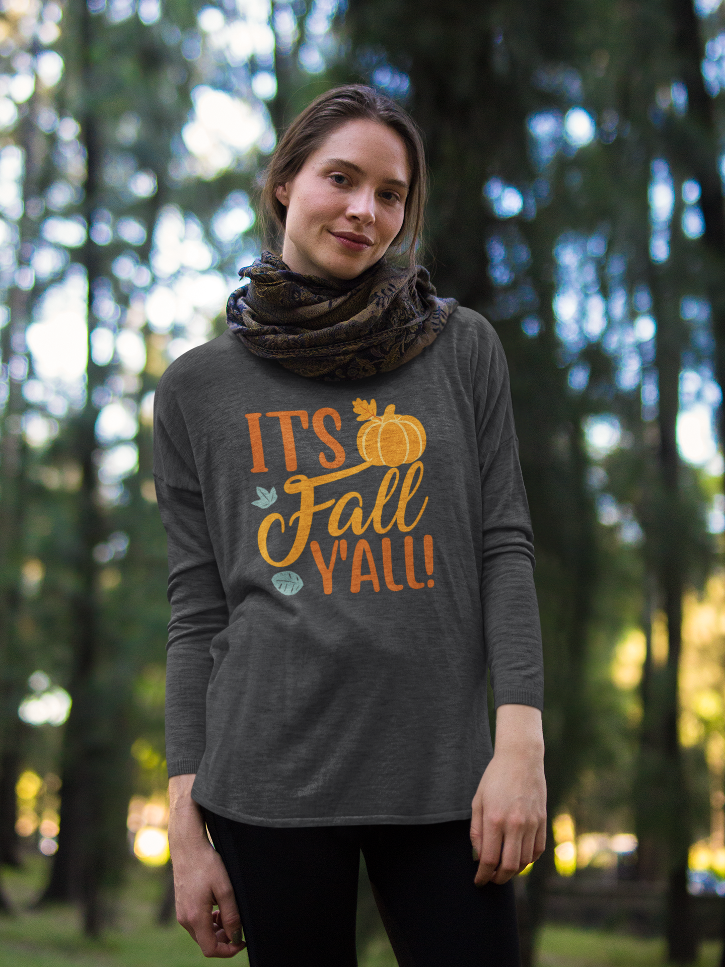 It’s Fall Y’all Long-Sleeve Tee, Cozy Autumn Shirt, Pumpkin Vibe Top,  Tee for Fall Celebrations, Perfect for Thanksgiving