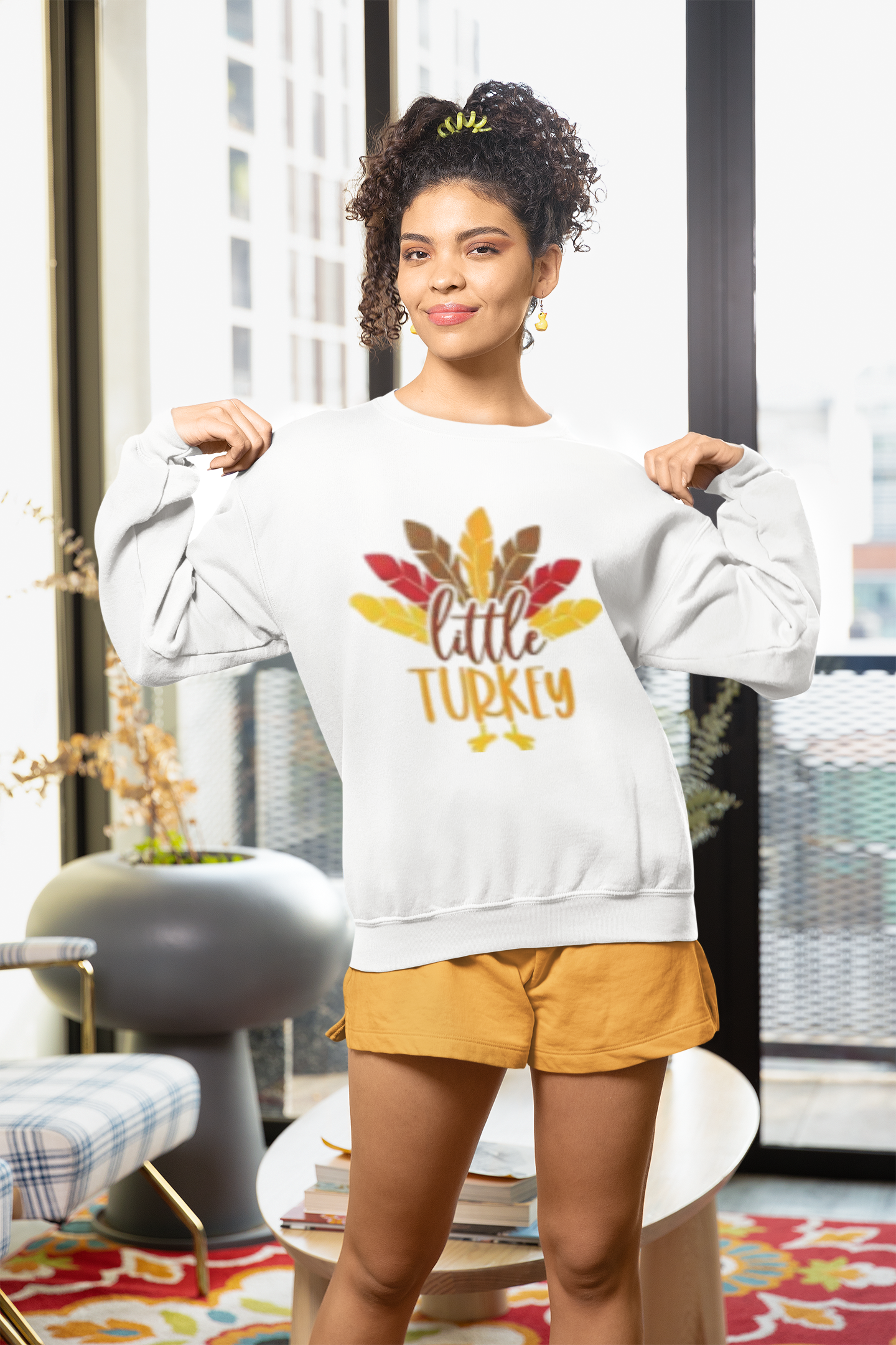 Little Turkey Crewneck Sweatshirt - Fall Harvest Style for Family Gatherings